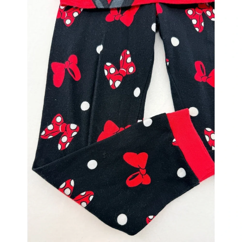 Disney Minnie Mouse Pajama Set Girls 5 6 Red 2 Piece‎ Cotton Sleepwear